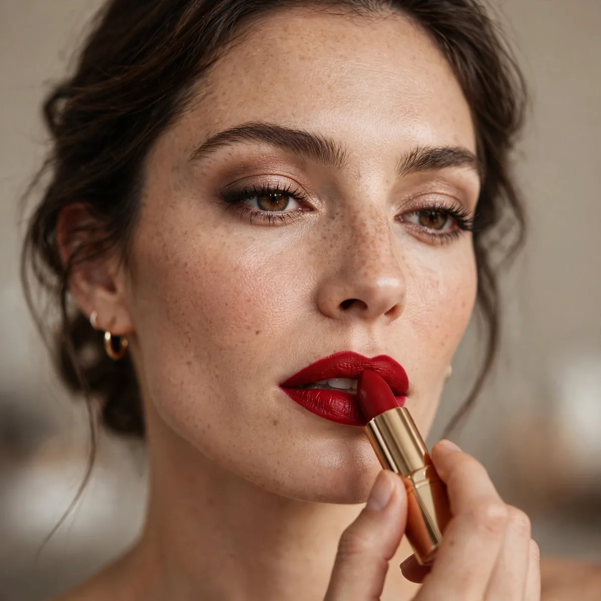 Switching to bold lip for evening