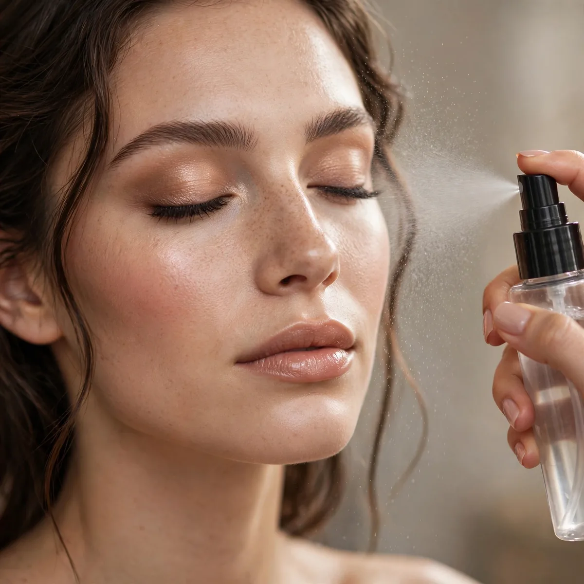 Setting spray finishing touch-up