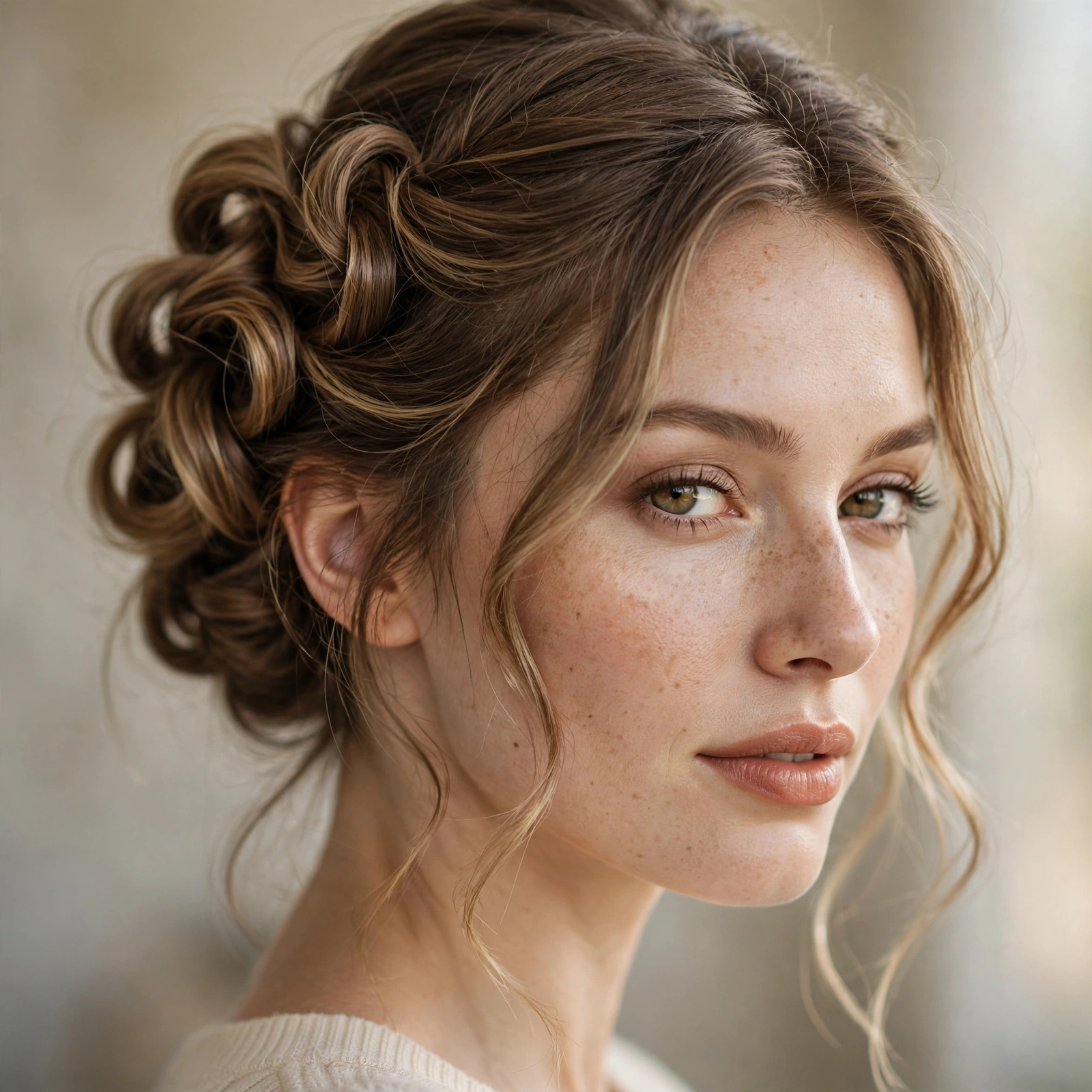 Romantic twisted side updo
