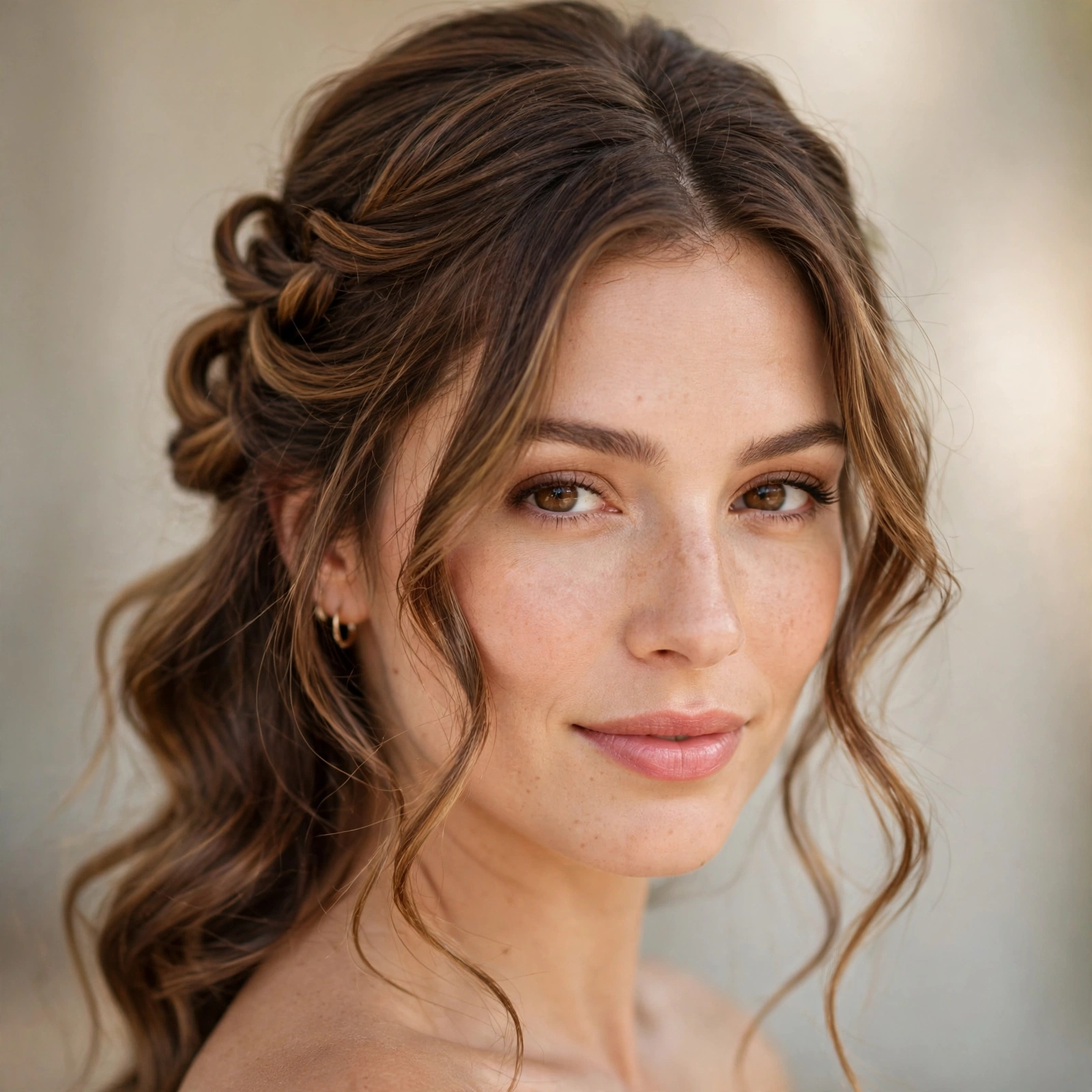 Romantic half-up twist for date night