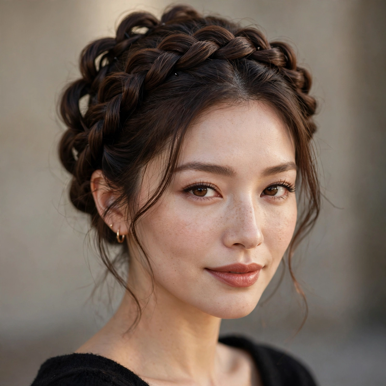 Twisted halo updo for date night