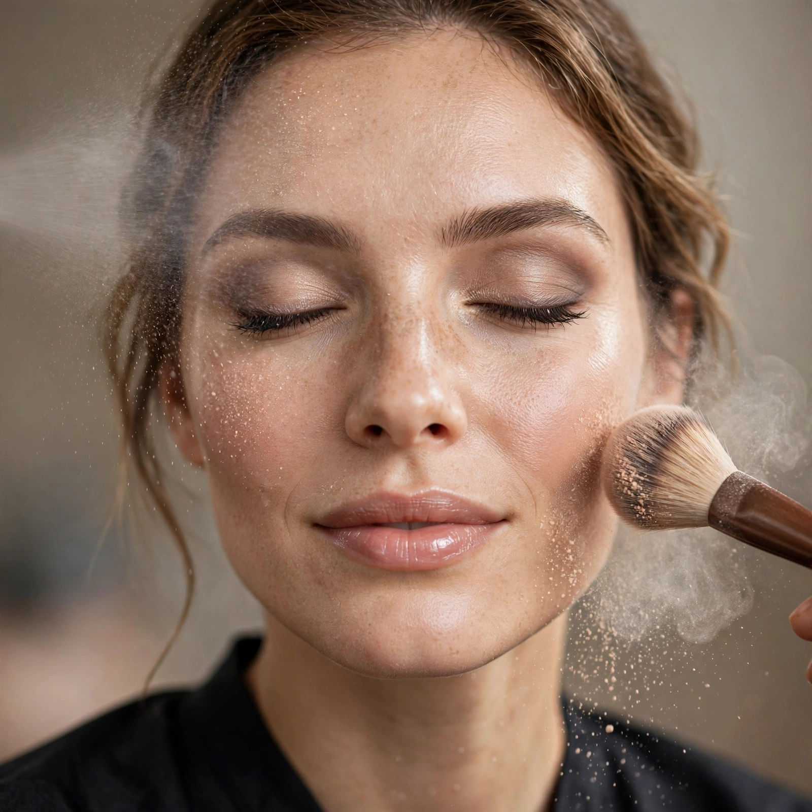 Using both spray and powder