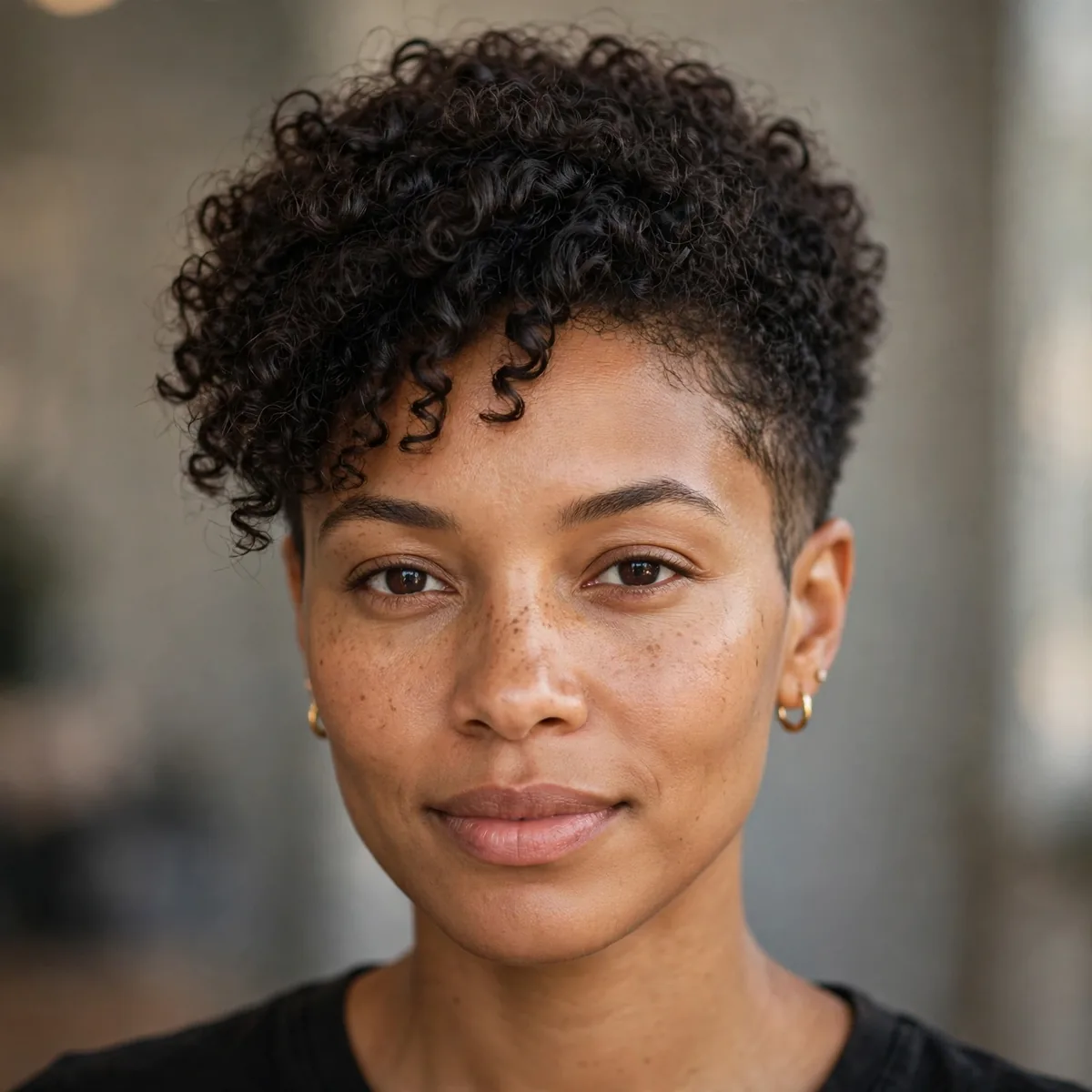 Tapered natural curly cut