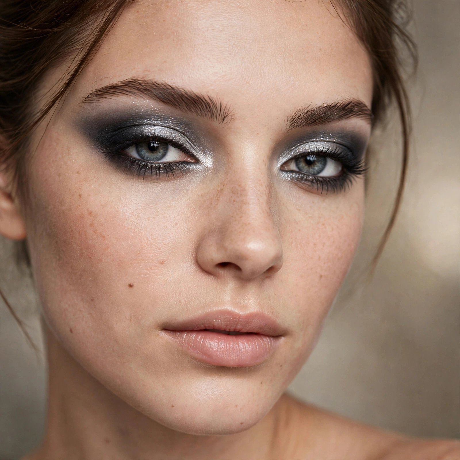 Silver and charcoal duo eyeshadow