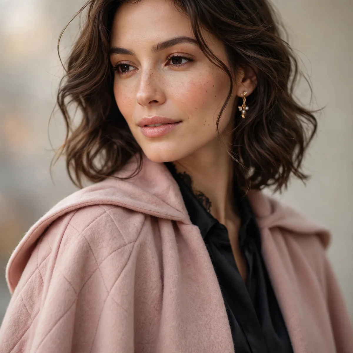 Cape style coat outfit