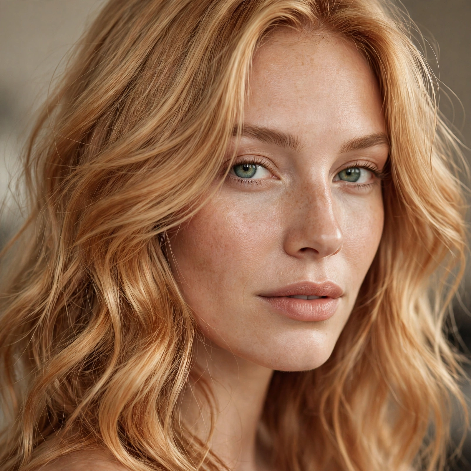 Golden strawberry blonde hair