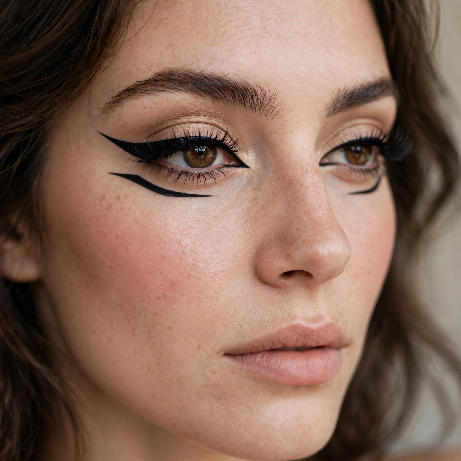 Double winged eyeliner look